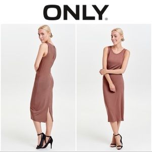 ONLY Sleeveless Maxi Dress Tan/Brown Size M